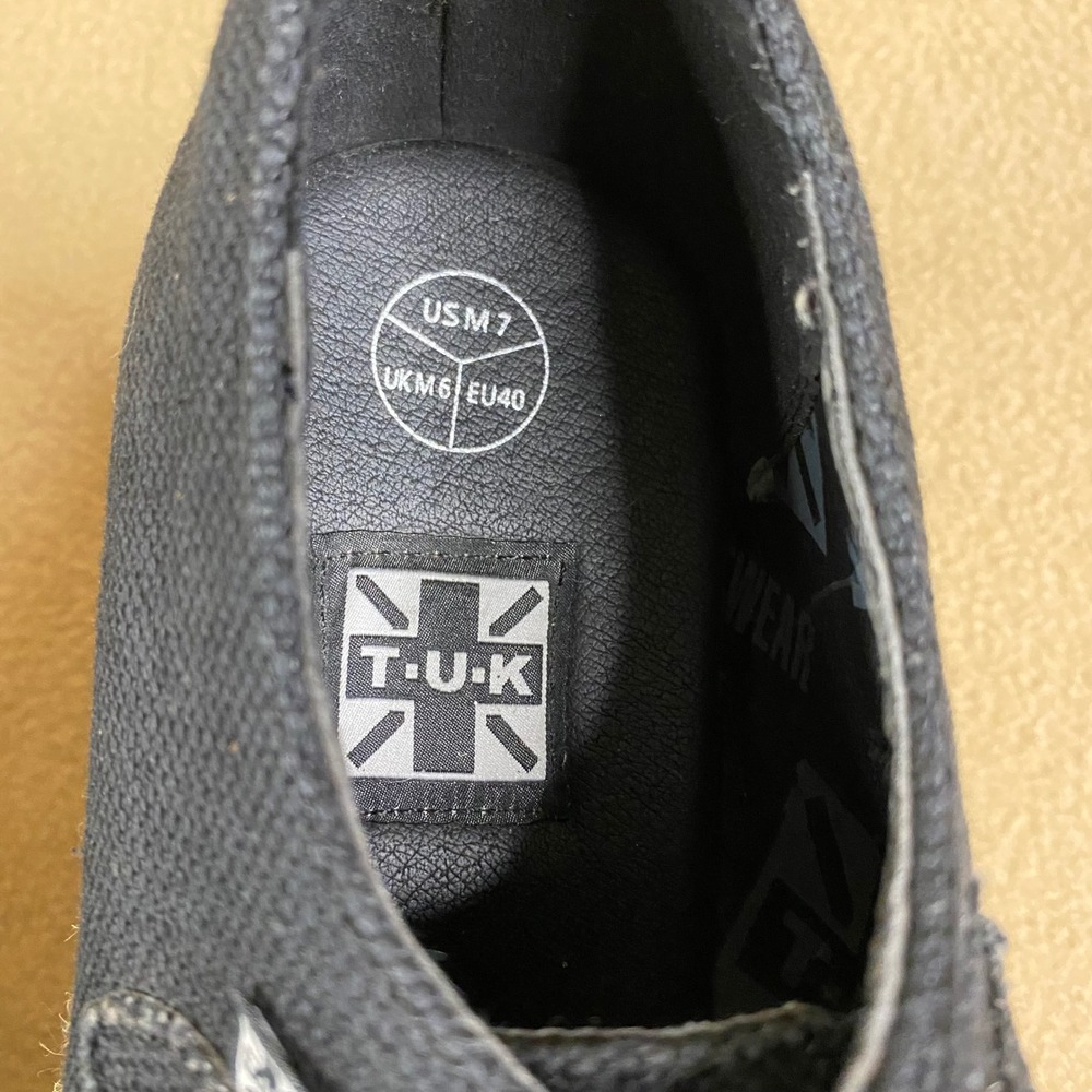 TUK Footwear Black Canvas Platform Shoe Sneaker Lace Up Women's Casual‎ US 7 EUC - Picture 6 of 8